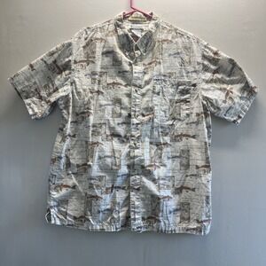 Columbia Mens Shirt XL River Lodge Bass Fish Angler‎ Sportsman Fishing Outdoors